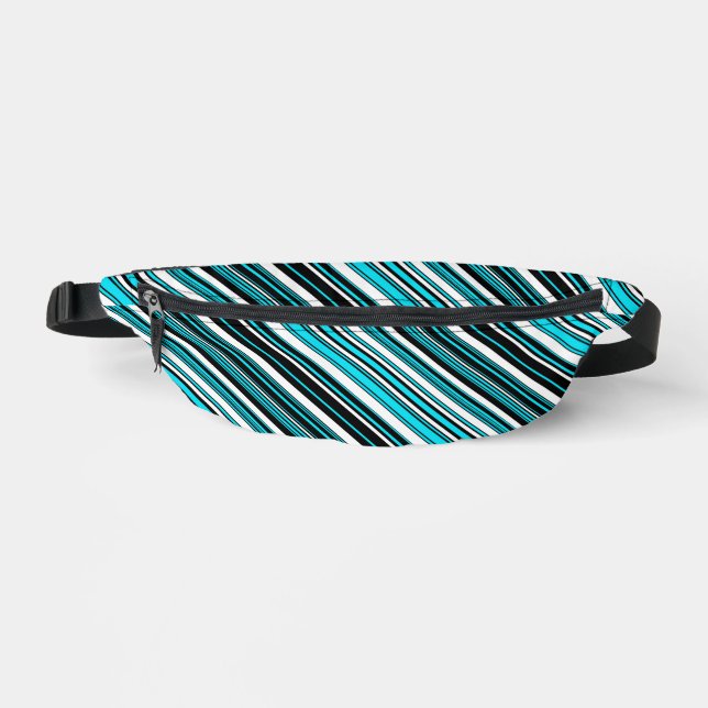 Sacs Banane Cute noir blanc rayures aqua Coque-Mate iPhone cas (Recto)