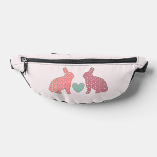 Sacs Banane Cute Polka Dot Bunnies Rose