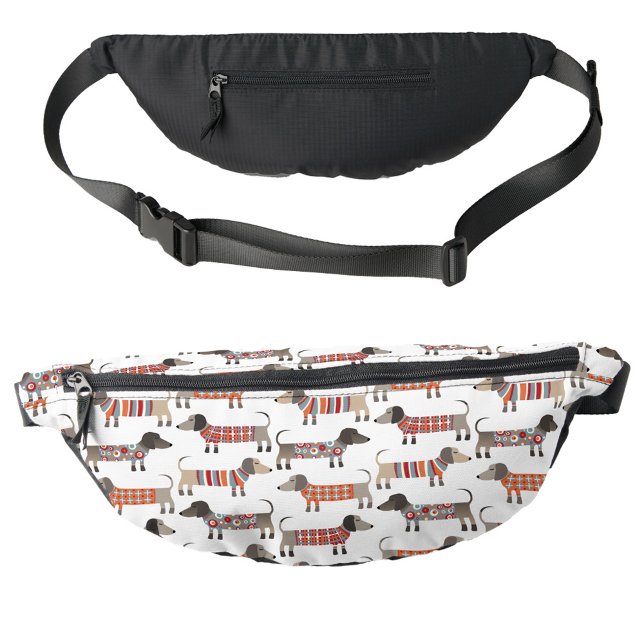 Sacs Banane Dachshund Wiener Saucisse Chien (Fun Dachshund Wiener Sausage Dog pattern fanny pack)