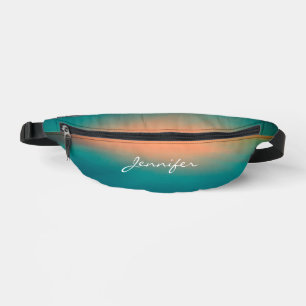 Sacs Banane Dégradé Moderne Teal Vert Orange Nom