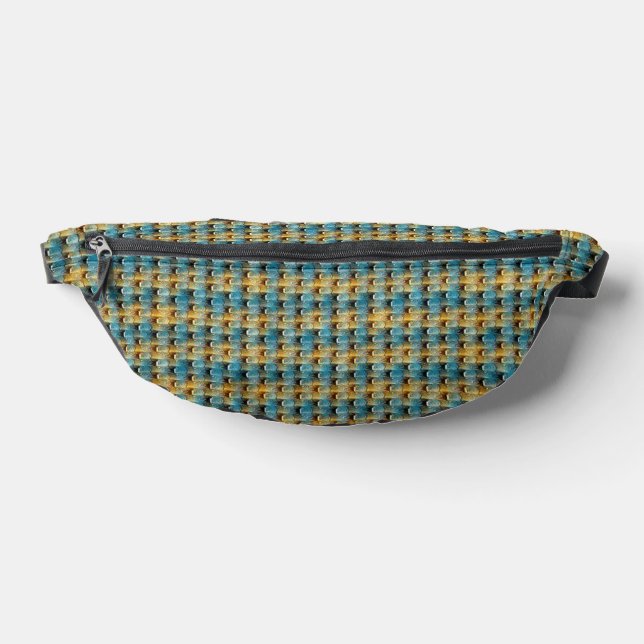 Sacs Banane Design de motif abstrait bleu et ocre 1315 (Poser)
