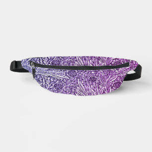 Sacs Banane Design floral complexe dans les tons violets et bl