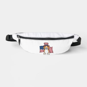 Sacs Banane Dessin de gravure vintage de drapeau de chien Beag