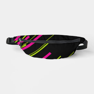 Sacs Banane Diagonales en vert citron, rose et noir