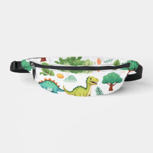 Sacs Banane Dinosaures et motif d'arbres blanc