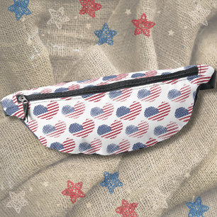 Sacs Banane Drapeau Américain Rouge Blanc Bleu Patriotique 