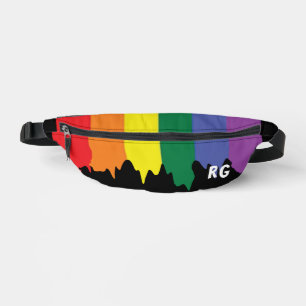 Sacs Banane Drapeau de fierté arc-en-ciel LGBT avec texte