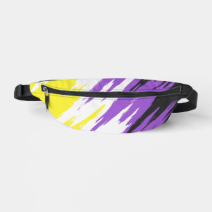 Sacs Banane Drapeau de fierté non binaire funky grunge zigzag