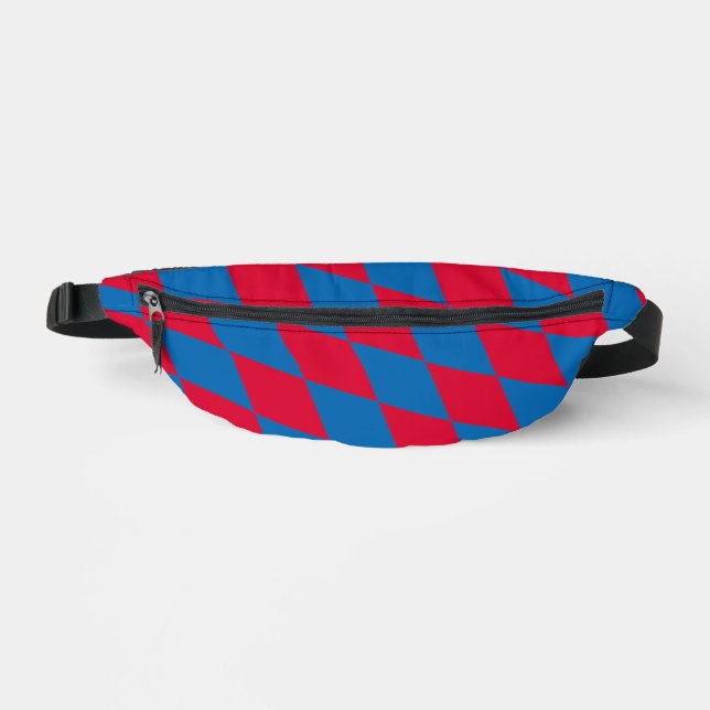 Sacs Banane Drapeau diamant Bavière bleu et rouge Motif (Recto)