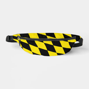 Sacs Banane Drapeau diamant de Bavière noire et jaune Motif