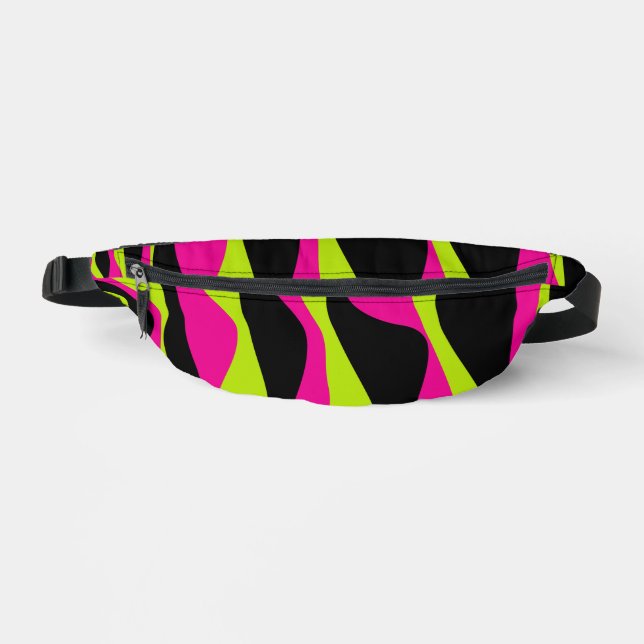Sacs Banane Ebb et flux 4 en Lime vert, rose chaud et noir (Recto)