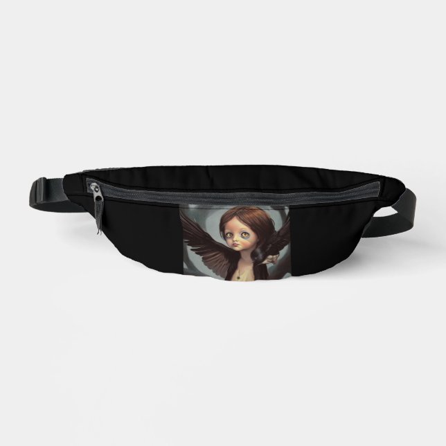 Sacs Banane Edwin gothique noir oiseau corbeau grunge (Recto)