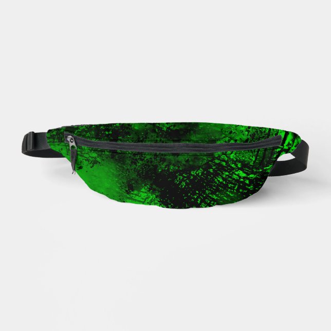 Sacs Banane Effet Dessin de peinture vert et noir (Recto)