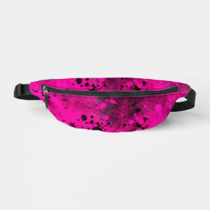 Sacs Banane Effet Retro Paint Splatter rose et noir