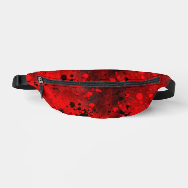 Sacs Banane Effet Retro Paint Splatter rouge et noir (Recto)