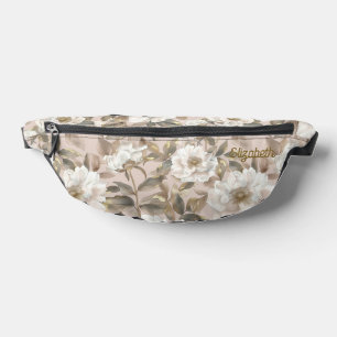 Sacs Banane Élégant Big Camellia Flower Rose Gold Custom Trave