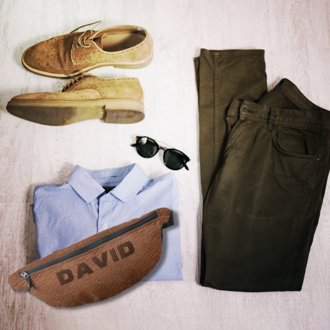 Sacs Banane Elégant Brown Faux Cuir Personnalisé (Créateur téléchargé)