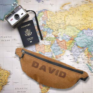 Sacs Banane Élégant Camel Brown Faux Cuir Personnalisé