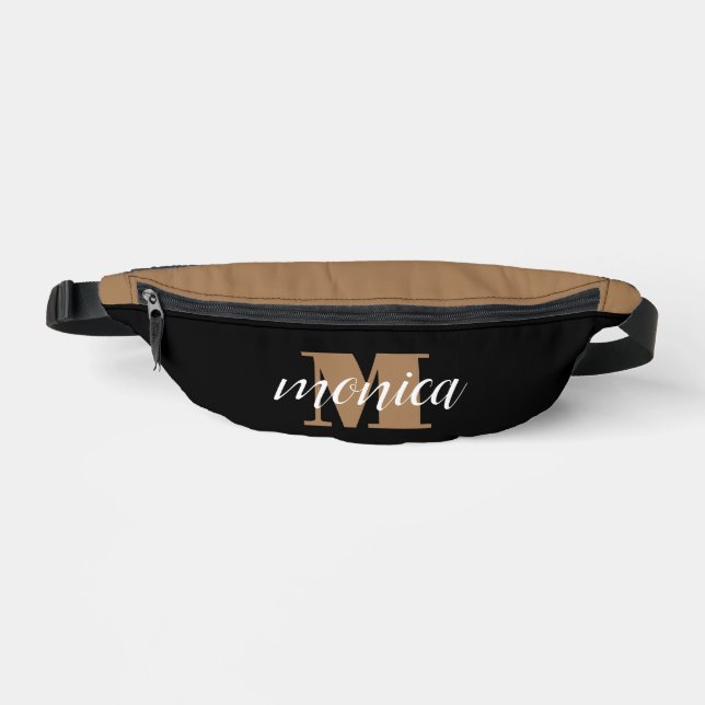 Sacs Banane Elegant Monogram Black Gold Script minimal (Recto)