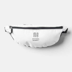 Sacs Banane Élégant Monogramme Noir Et Blanc