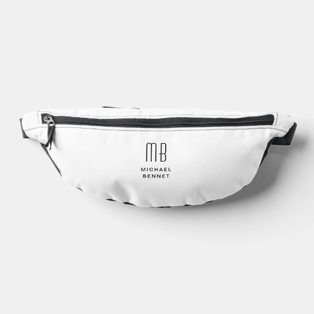 Sacs Banane Élégant Monogramme Noir Et Blanc (Poser)