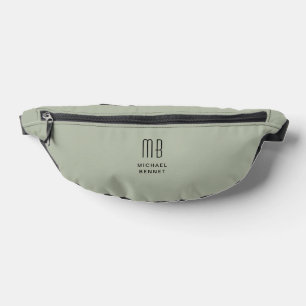 Sacs Banane Élégant Monogramme Sage Vert