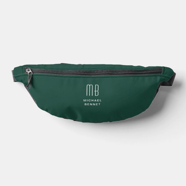 Sacs Banane Élégant Monogramme Vert (Poser)