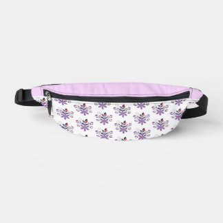 Sacs Banane Élégant motif floral violet violet gris rouge