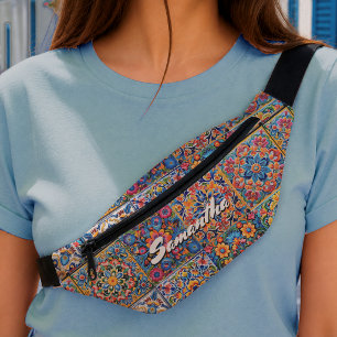 Sacs Banane Élégantes tuiles talavera mexicaines monogramme de