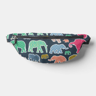 Sacs Banane Eléphants Colorés, Motif Des Eléphants, Zigzag