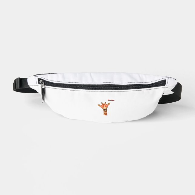 Sacs Banane emoji heureux yeux d'amour girafe visage (Recto)