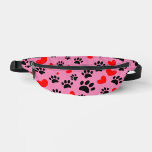 Sacs Banane Empreintes de pattes De Chien Random Et Coeurs Rou