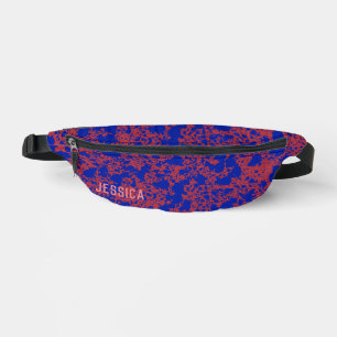 Sacs Banane Encre bleue sur rouge simple moderne