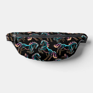 Sacs Banane Enseigne au néon Cheval Style Rétro Glitch