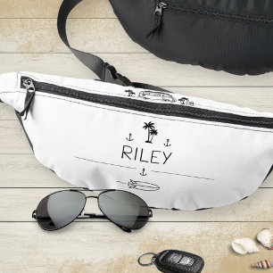 Sacs Banane Équipage de surfeur en van vintage noir et blanc M