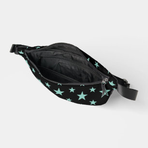 Sacs Banane Étoiles Bleu-vert Mystiques et Fond Noir