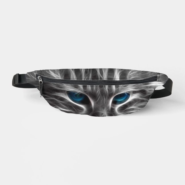 Sacs Banane Face de chat bleu magnifique (Recto)