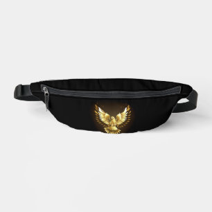 Sacs Banane Faux Gold Foil Peace Dove en noir