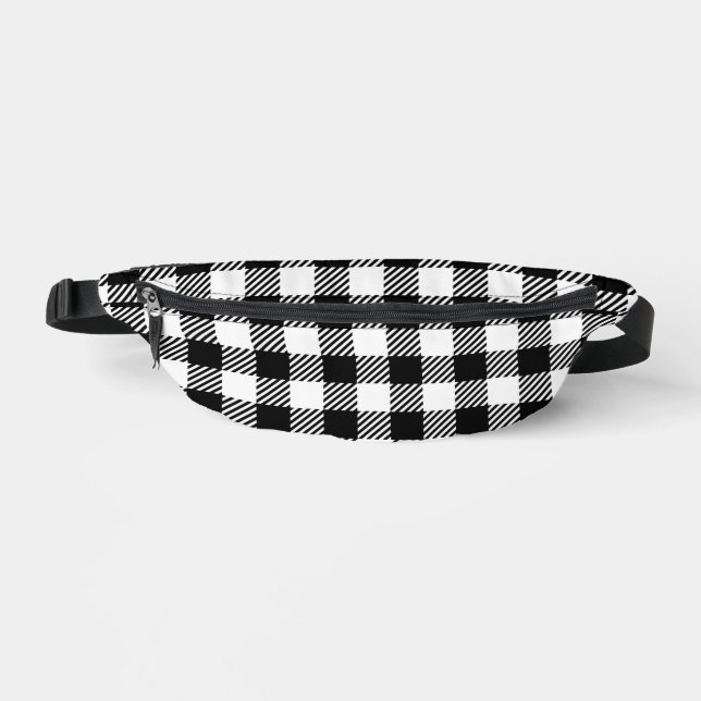 Sacs Banane Ferme Rustique à Carreaux Noirs et Blancs (Recto)