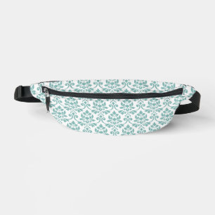 Sacs Banane Feuille Damask Motif Turquoise
