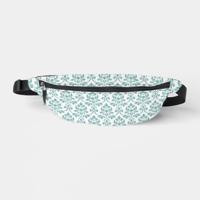 Sacs Banane Feuille Damask Motif Turquoise (Recto)