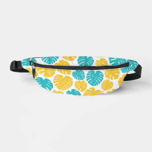 Sacs Banane Feuilles Monstera en Turquoise, Jaune et Blanc