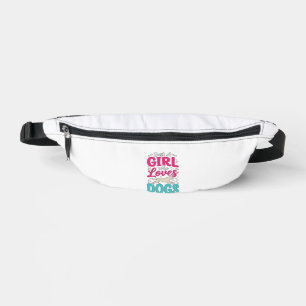 Sacs Banane Fille aime les chiens Typographie de gravure vinta