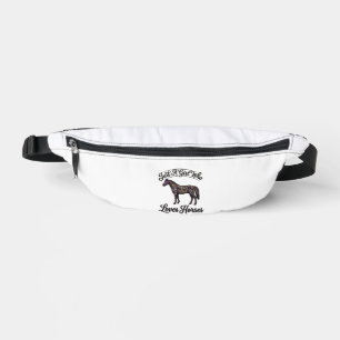 Sacs Banane Fille qui aime les chevaux Design floral vintage d