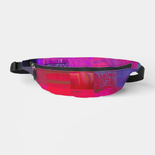 Sacs Banane Filles aux rayons X Grille d'art de glitch rose ch