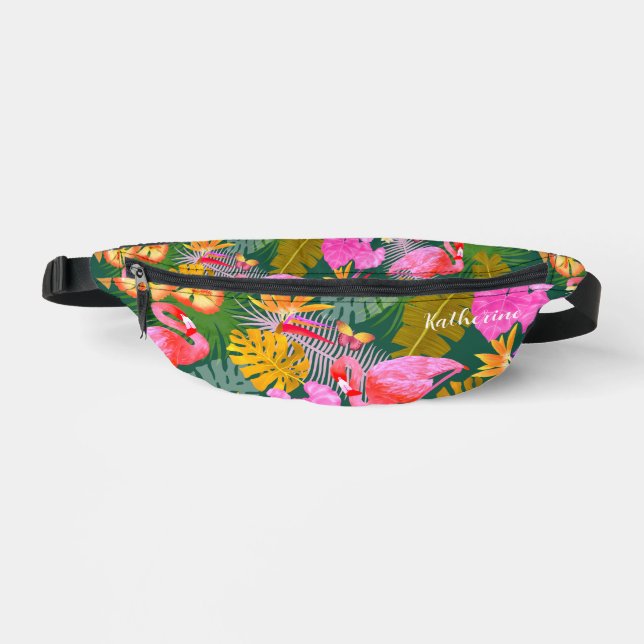 Sacs Banane Flamant rose Garden Vert foncé (Recto)