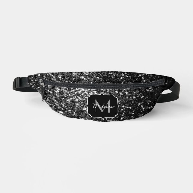 Sacs Banane Flamme de parties scintillant gris foncé Monogram (Recto)