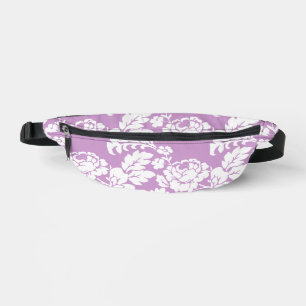 Sacs Banane Fleur de silhouette blanche vintage sur fond de la