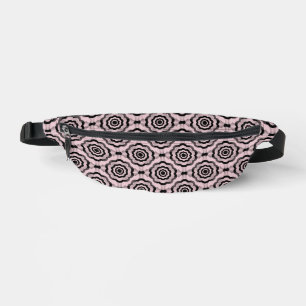Sacs Banane Fleur noire rose Motif sans couture