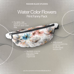 Sacs Banane Fleurs aquarelles Imprimer Pack Fanny